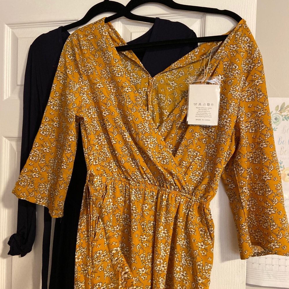 Yellow floral jumpsuit